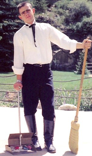 A young Jerry Northern in 1959 whistling while he worked, sweeping up after park patrons